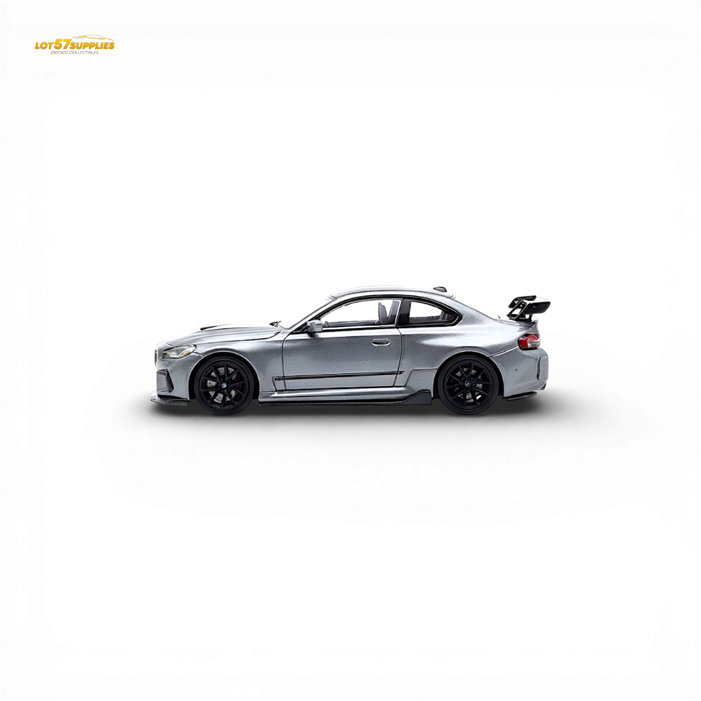 Pre-order SW BMW G87 M2 ADRO diecast model in low tail Titanium Grey, 1:64 scale, from Lot57Supplies Diecast Shop.