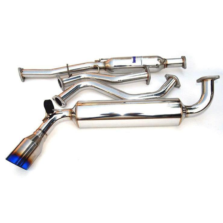 Invidia N1 titanium tip cat back exhaust system on a 1988-1991 Honda Civic hatchback, showcasing the sleek exhaust tips and piping.