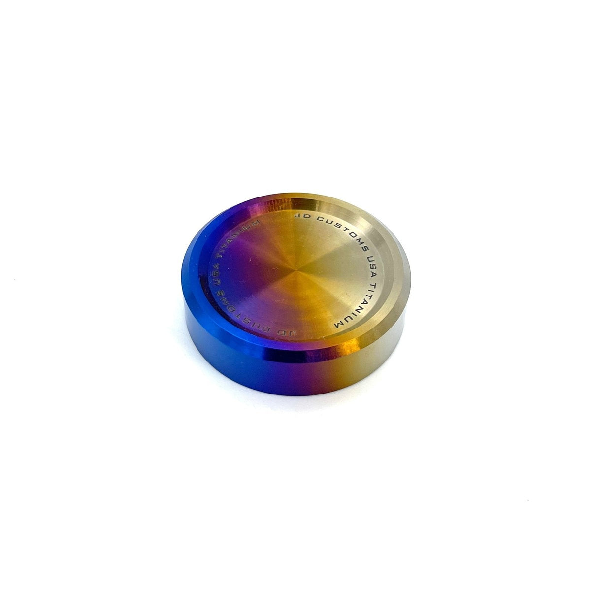 JDC Titanium Clutch Fluid Reservoir Cap Cover for Subaru BRZ, FR-S, 86, and other models, featuring a sleek titanium finish.
