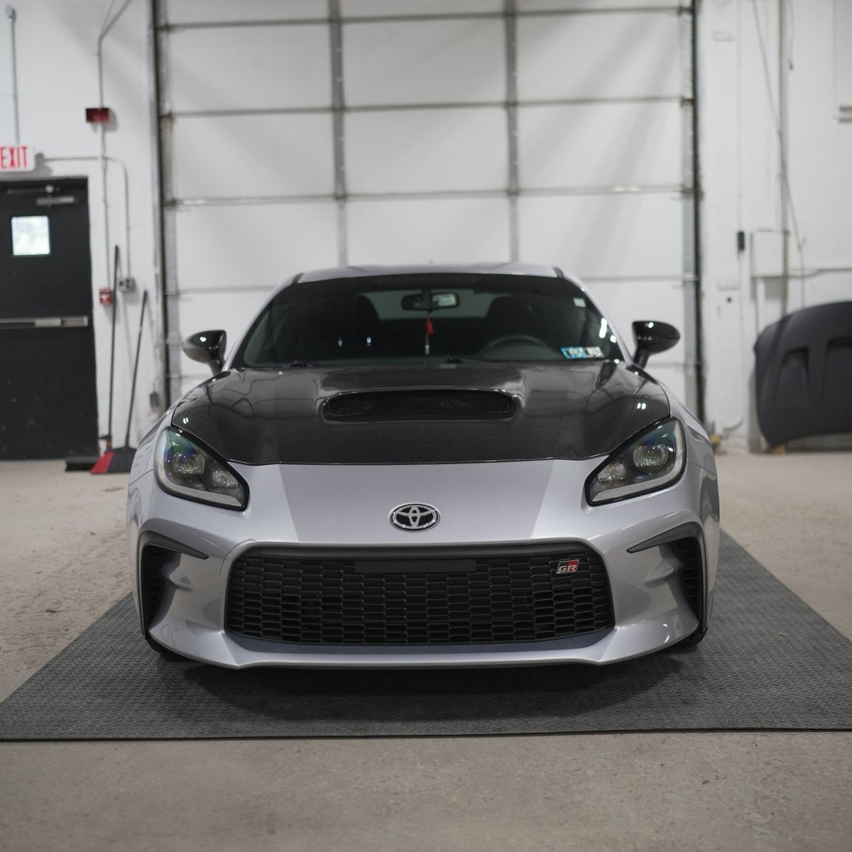 JDMuscle Tanso STI-style carbon fiber hood for 2022+ Subaru BRZ and Toyota GR86