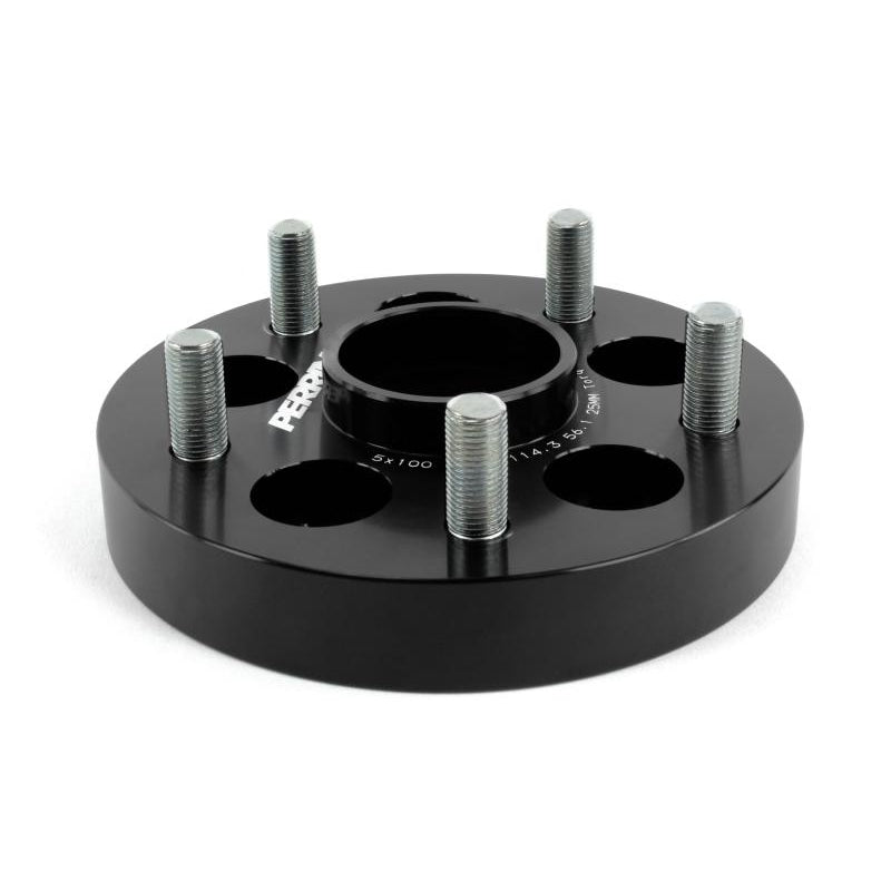 PERRIN 25mm black wheel adapters, 5x100 to 5x114.3, pair for Subaru vehicles