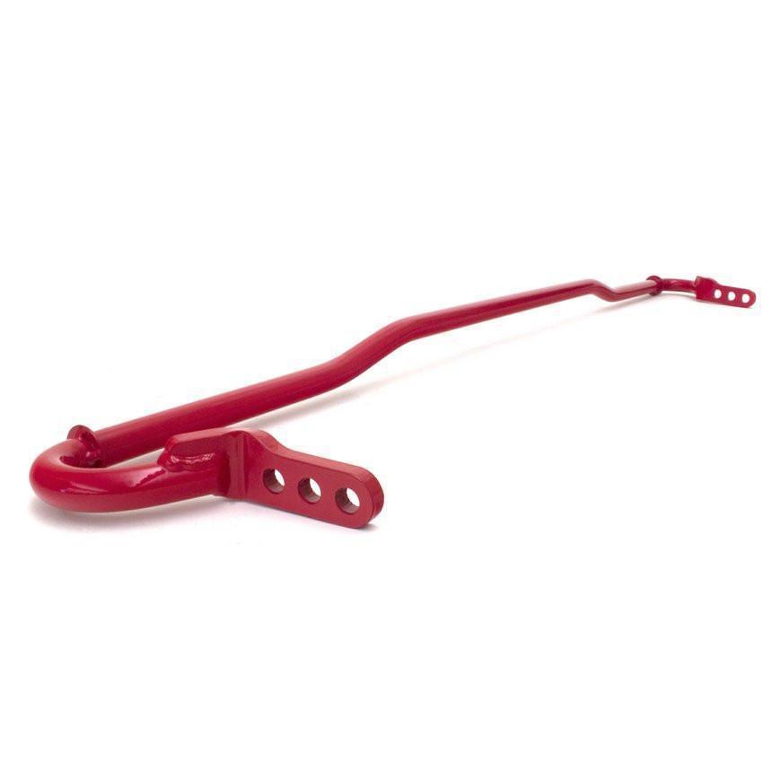 Perrin 25mm rear adjustable sway bar for Subaru WRX, STI, and BRZ, designed to enhance handling and stability.