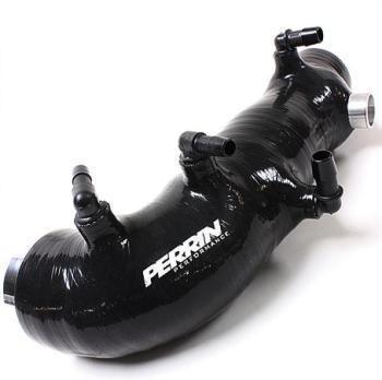 Black Perrin 3-inch turbo inlet hose for Subaru WRX 2002-2007, STI 2004-2020, and FXT turbo inlet pipes by JDMuscle.