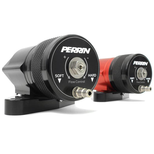 Black Perrin recirculating blow off valve for Subaru WRX 2008-2014 and Legacy GT 2005-2009, designed for performance tuning.