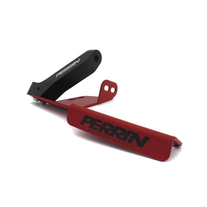 JDMuscle Perrin master cylinder bracket for Subaru WRX 2008-2014, metal brace mounted on engine bay with bolts