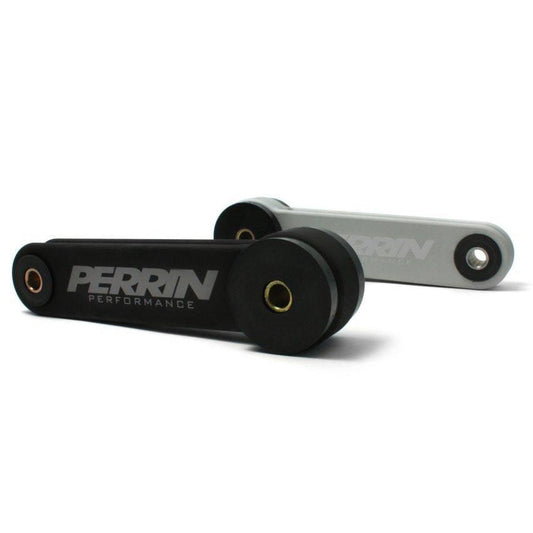 Black and silver Perrin Pitch Stop Mount for Subaru WRX, STI, LGT, FXT engines, featuring durable engine mount design.