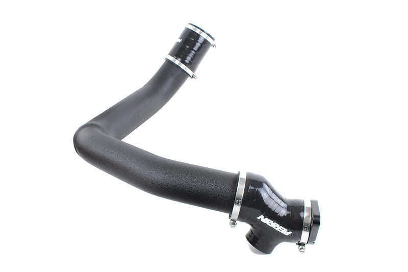 Black Perrin charge pipe for 2015-2021 Subaru WRX, JDMuscle performance intercooler piping with smooth, durable construction.
