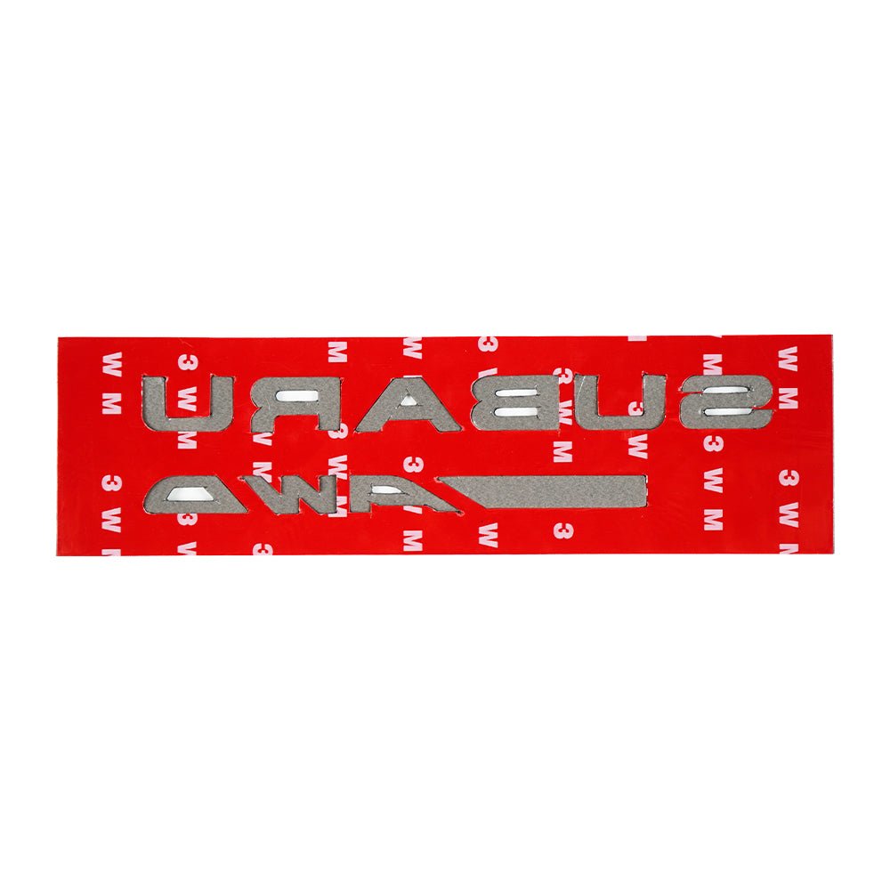 JDMuscle Racing Art AWD trunk emblem with gel carbon fiber finish, designed for Subaru vehicles.