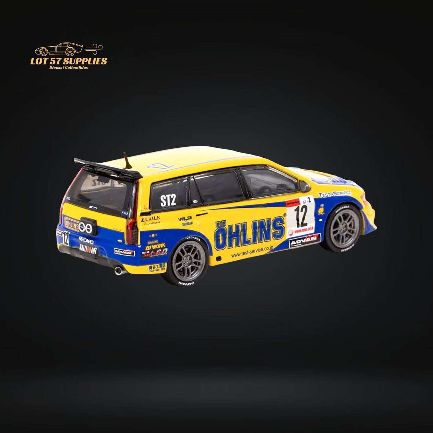 Tarmac Works Mitsubishi Lancer Evolution Wagon Ohlins 1:64 - Evergreen Kings