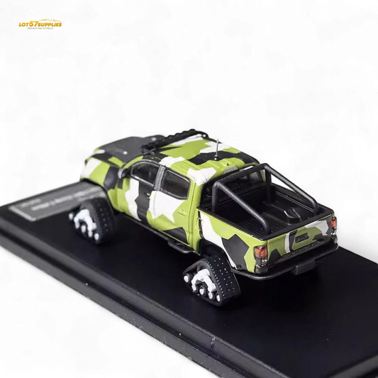 GCD Toyota Tacoma Snow Version Green Camo 1:64 - Evergreen Kings
