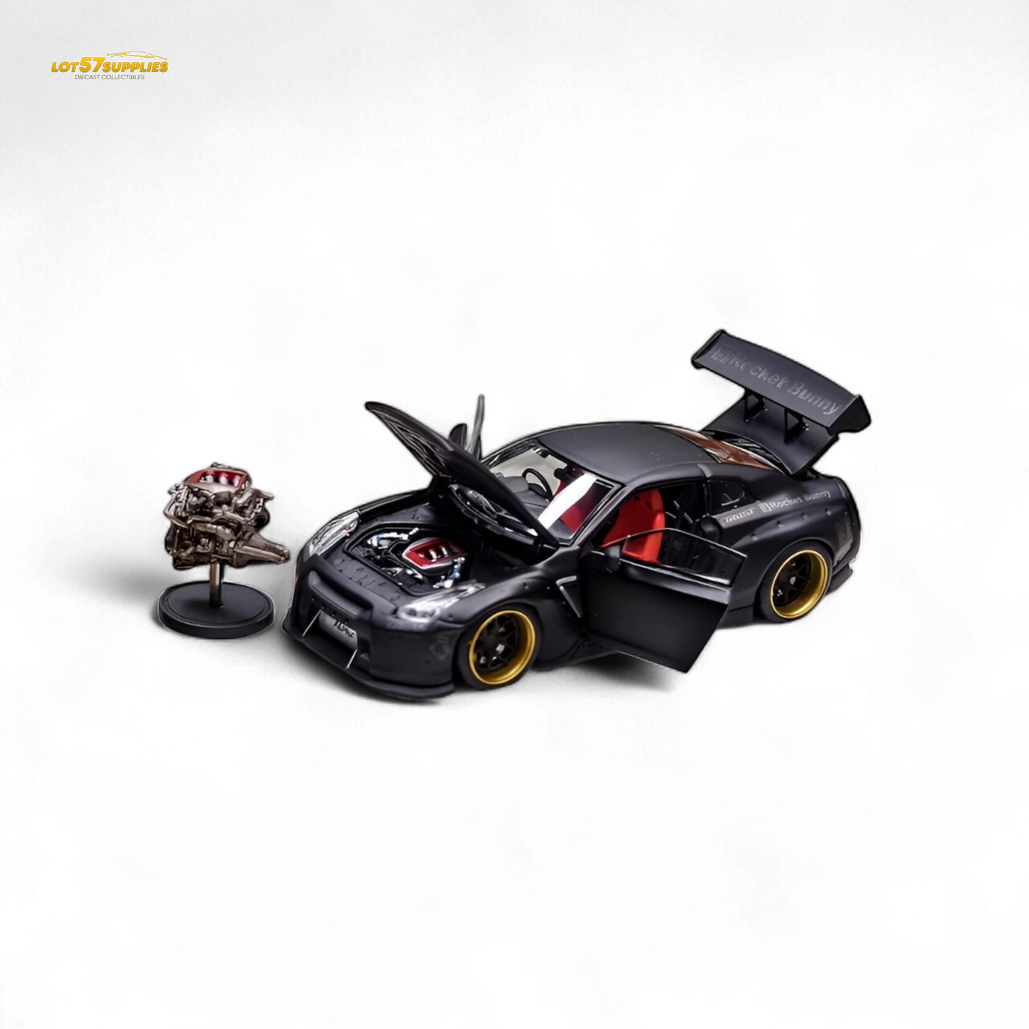 PGM Rocket Bunny R35 - Matte Black Luxury version 1:64 - Evergreen Kings