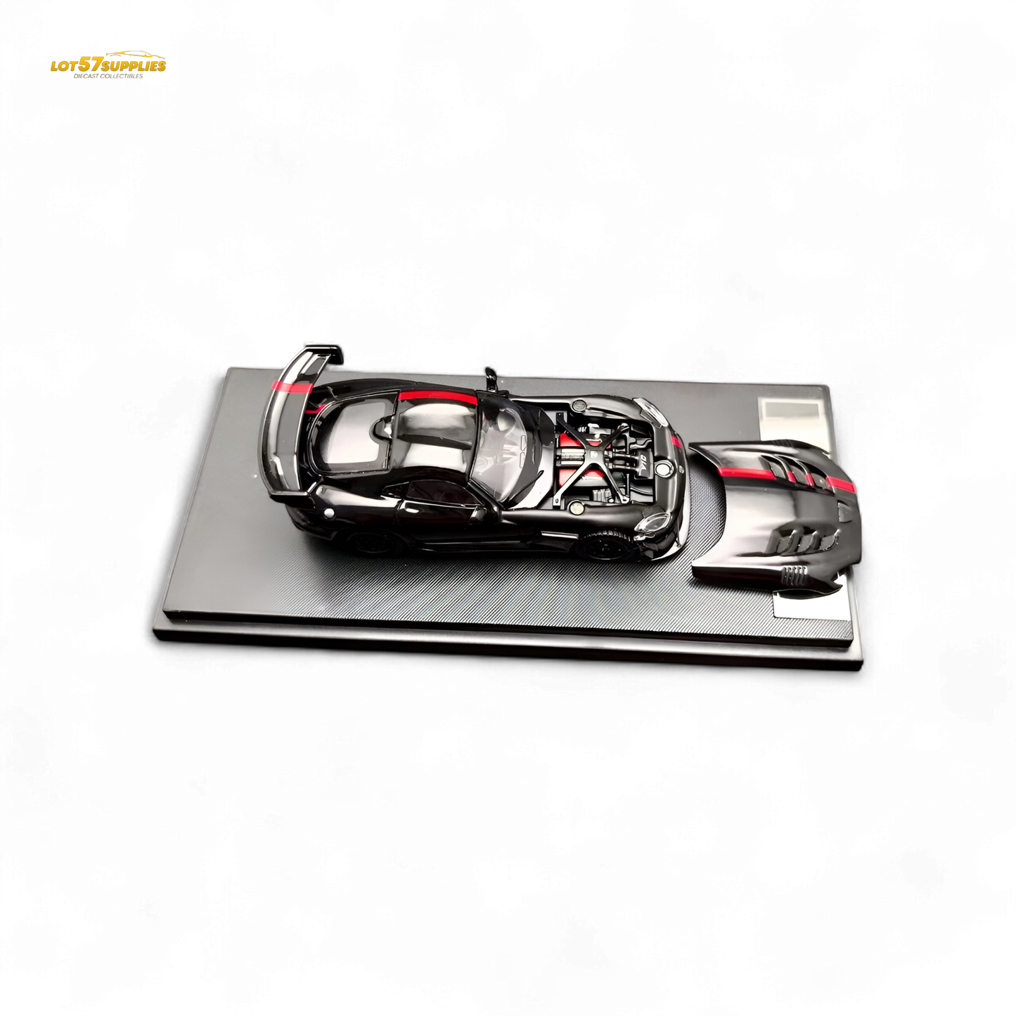 Black Dodge Viper ACR Venom diecast model by Lot57Supplies, detailed 1:64 scale car with realistic features and sleek design.