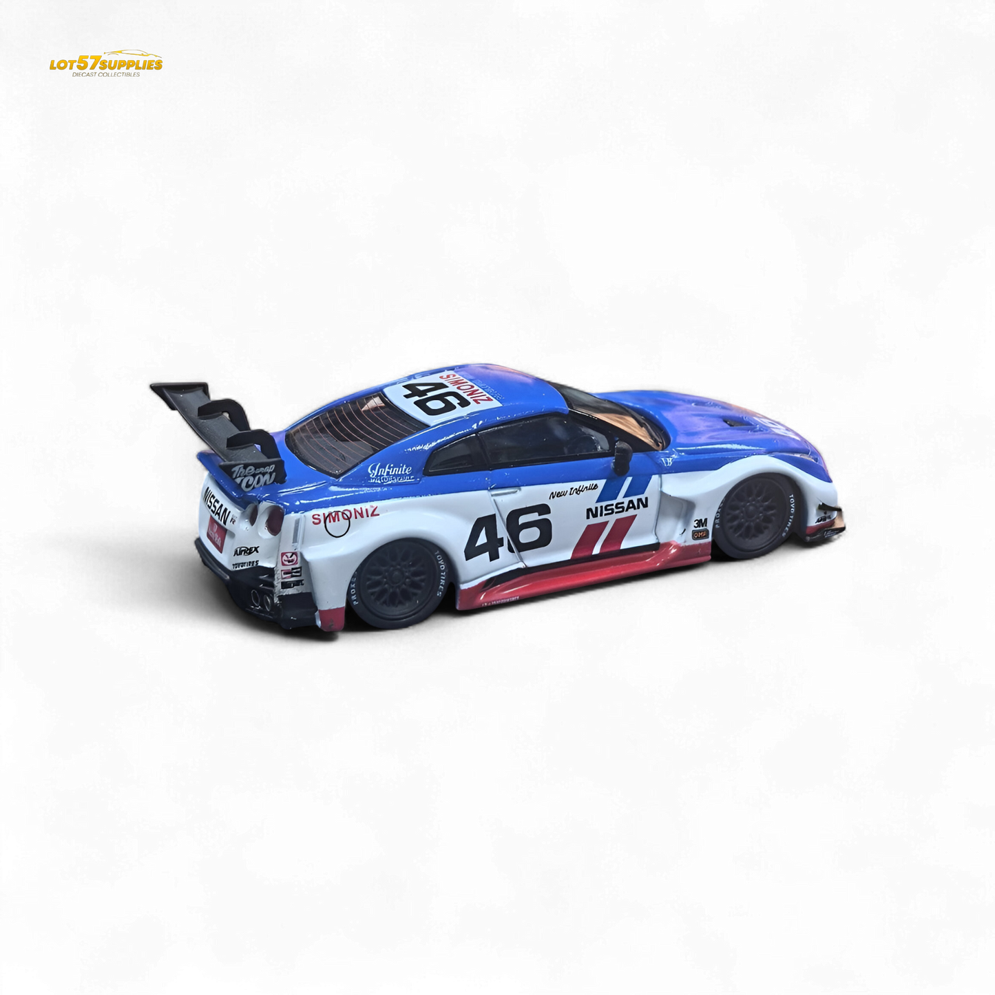 MC LB GTR R35 GT - BRE White Blue Top Livery 1:64 - Evergreen Kings