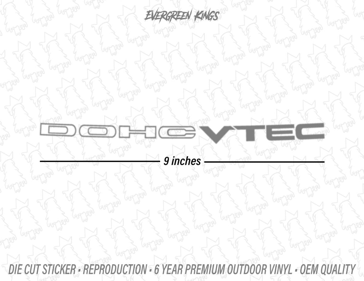 DOHC VTEC Curved Rear Hatch/Trunk Window Decal for 90-93 DA DB DC Integra GSR RS - Evergreen Kings - Vehicle Decals