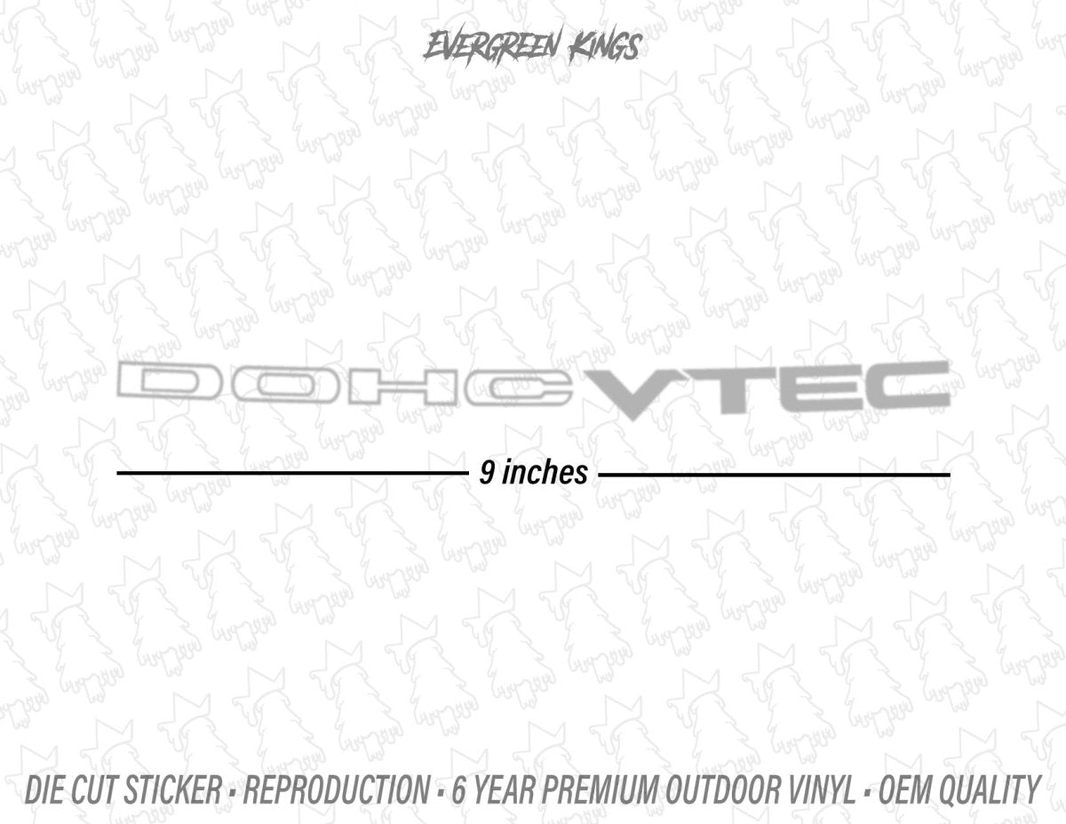 DOHC VTEC Curved Rear Hatch/Trunk Window Decal for 90-93 DA DB DC Integra GSR RS - Evergreen Kings - Vehicle Decals