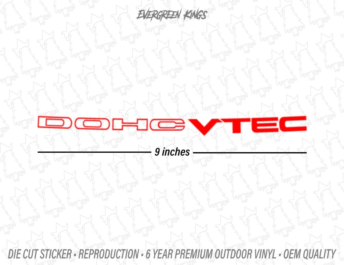 DOHC VTEC Curved Rear Hatch/Trunk Window Decal for 90-93 DA DB DC Integra GSR RS - Evergreen Kings - Vehicle Decals