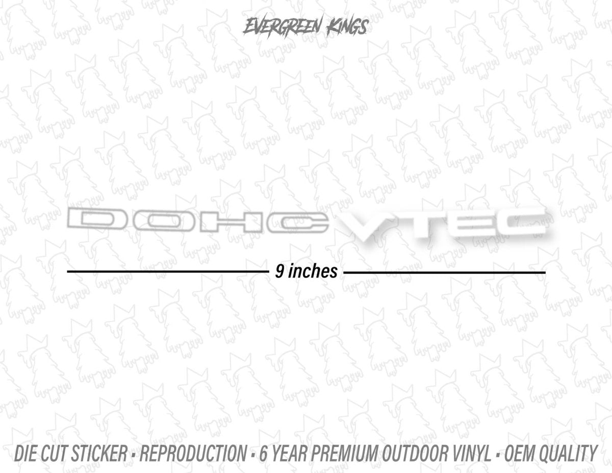 DOHC VTEC Curved Rear Hatch/Trunk Window Decal for 90-93 DA DB DC Integra GSR RS - Evergreen Kings - Vehicle Decals