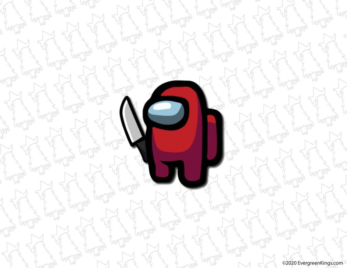 Among Us Imposter sticker by Evergreen Kings, 3-inch die-cut vinyl sticker featuring the imposter character from the game.