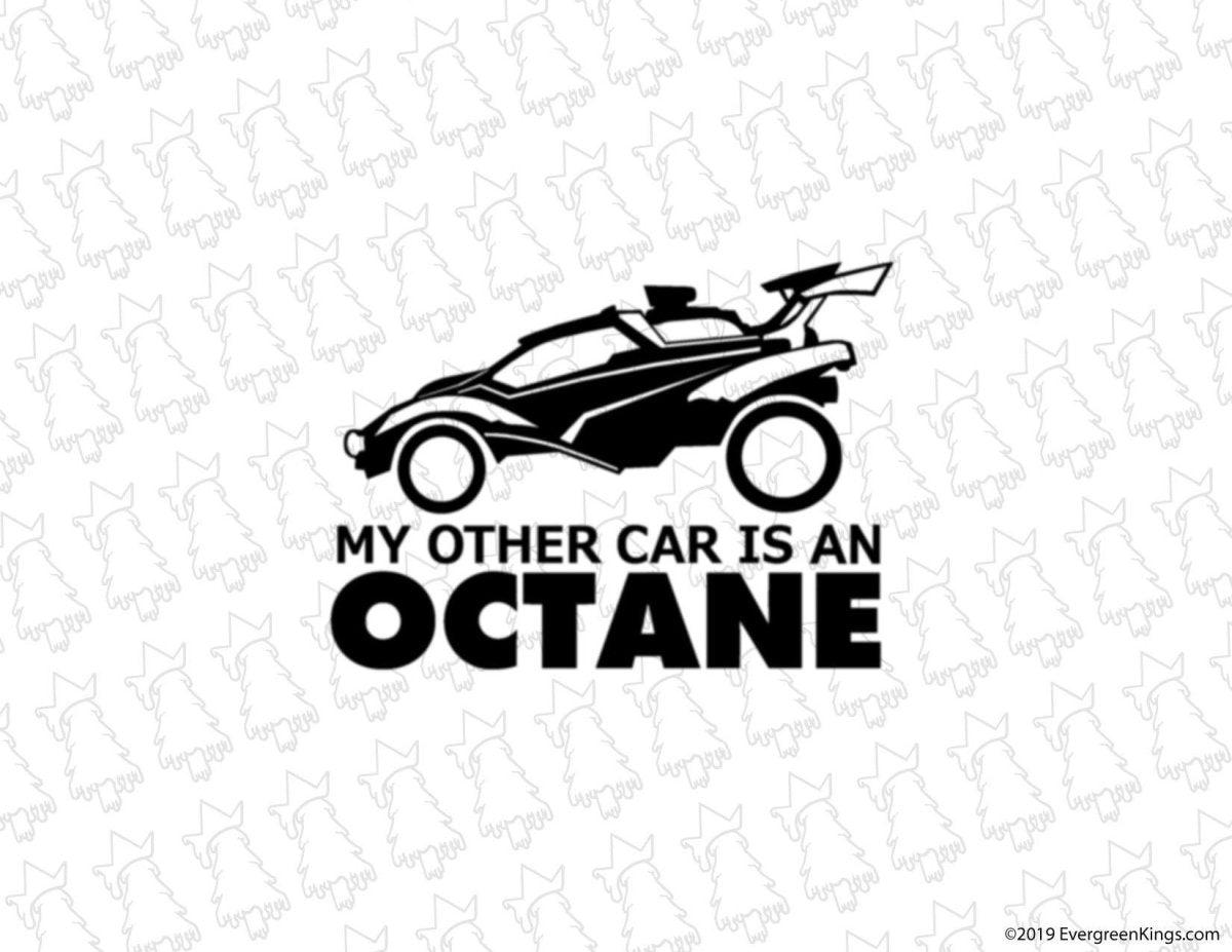 Decal featuring My Other Car designs from Evergreen Kings, including Octane, Dominus, Backfire, Takumi, and Breakout for cars.
