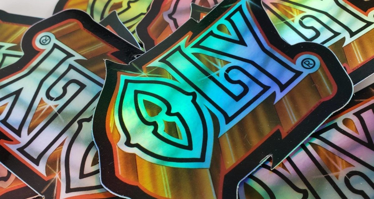 Oly Beer 70s Vintage Holographic Sticker - Evergreen Kings - Bumper Stickers