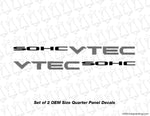 SOHC Vtec Decal Set for 92-00 Honda Civic, CRX, Del Sol - Evergreen Kings - Decals