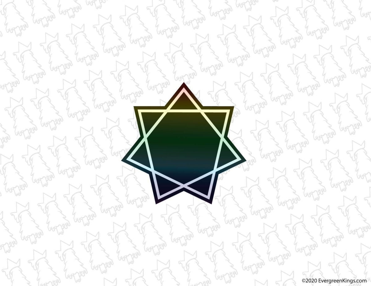 Tool Inspired Heptagram Sacred Geometry Holographic Sticker - Evergreen Kings - Bumper Stickers