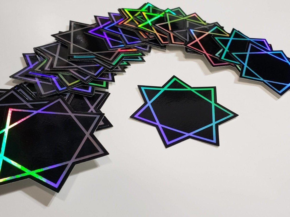 Tool Inspired Heptagram Sacred Geometry Holographic Sticker - Evergreen Kings - Bumper Stickers