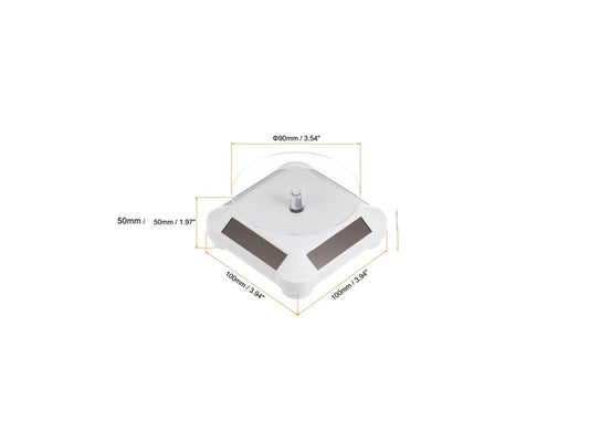 3.5 Solar Rotating Display Stand with White Base for 1/64 Scale Model Cars