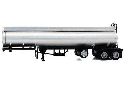 Tag-Axle Elliptical Tanker Trailer Silver 1/87 (HO) Plastic Model by Promotex