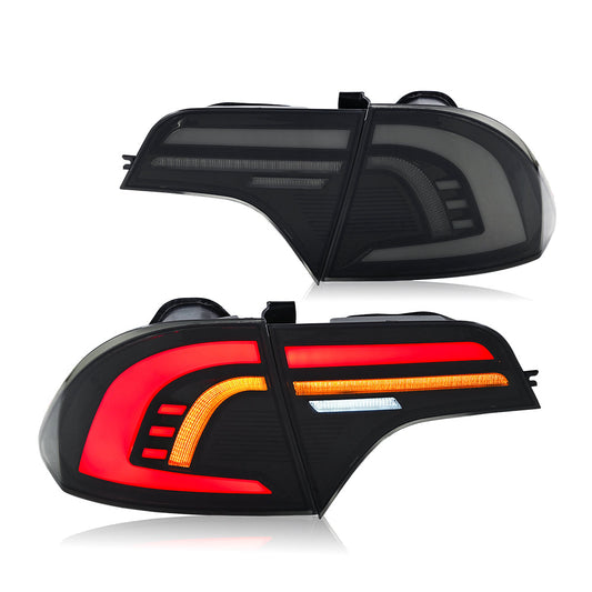 NTXGlow LED tail lights for 2006-2011 Honda Civic Sedan with clear lens, showcasing sleek, modern automotive lighting design