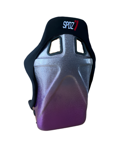 Speedzone Performance LLC SPDZ1 XL Legend Series color shift bucket seats, racing-style car seats with vibrant, shifting color accents.