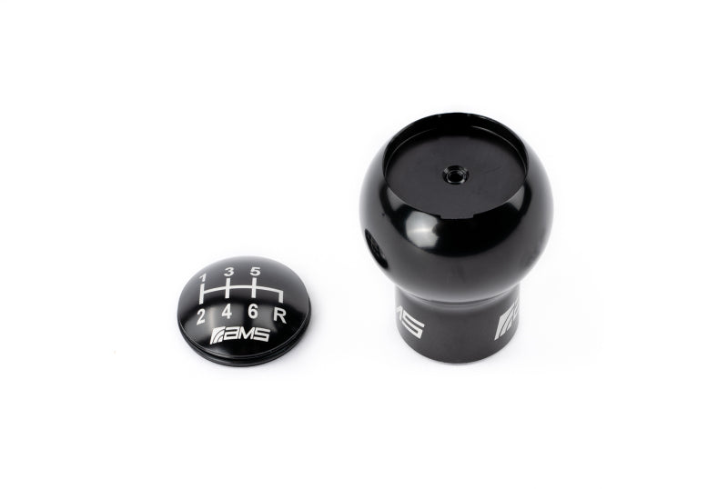 FR SPORT billet shift knob for Subaru WRX/STi, 6-speed manual transmission, with red, black, and gunmetal caps.