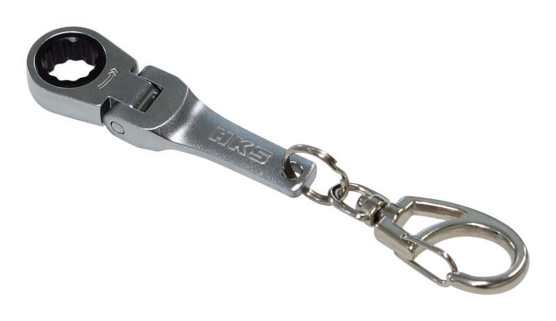 FR SPORT HKS X Tone ratchet wrench key chain with compact design and metal construction, ideal for car enthusiasts and key organizers.