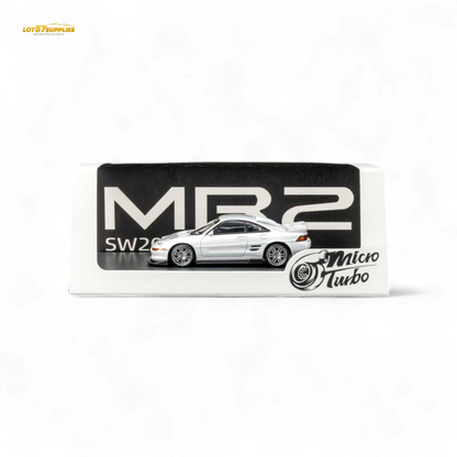 White Toyota MR-2 SW20 Revision 4 V2 diecast model by Lot57Supplies, detailed 1:64 scale car with realistic features.