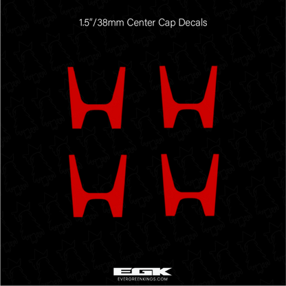 Honda Civic Type R [EK9] 1.5" 38mm H Center Cap Wheel Decals (Set of 4) - Evergreen Kings