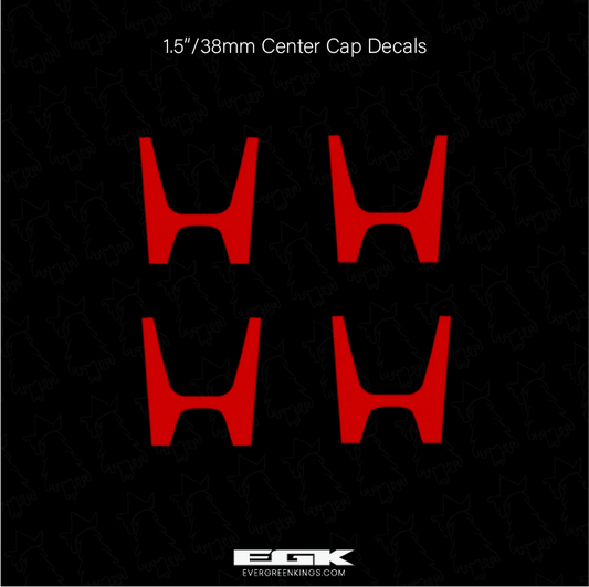 Honda Civic Type R [EK9] 1.5" 38mm H Center Cap Wheel Decals (Set of 4) - Evergreen Kings