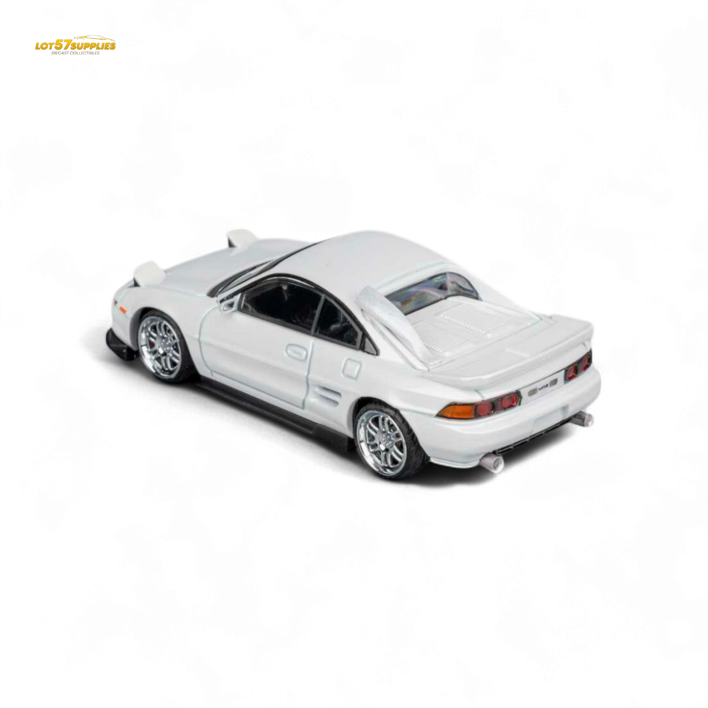 White Toyota MR-2 SW20 Revision 4 V2 diecast model by Lot57Supplies, detailed miniature car in 1:64 scale.