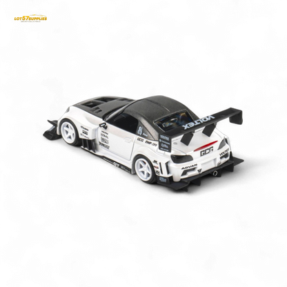 Metallic white Honda S2000 diecast model by Lot57Supplies, 1:64 scale, detailed miniature car for collection and display.