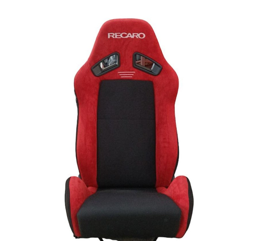 Red and black 2nd Option Racing 1052 Race Master seat by Speedzone Performance LLC, shown from the front view.