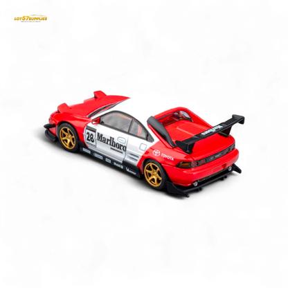 Pre-order MicroTurbo Toyota MR2 diecast model in Marlboro livery, featuring detailed 1:64 scale Toyota sports car.