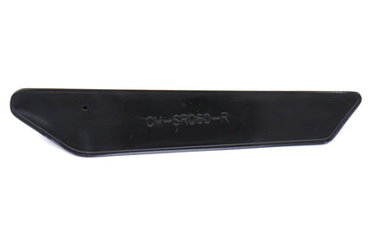 OLM Gloss Black JDM Style Canards for 2015-2021 Subaru WRX and STI aero parts, mounted on the vehicle's front fenders.