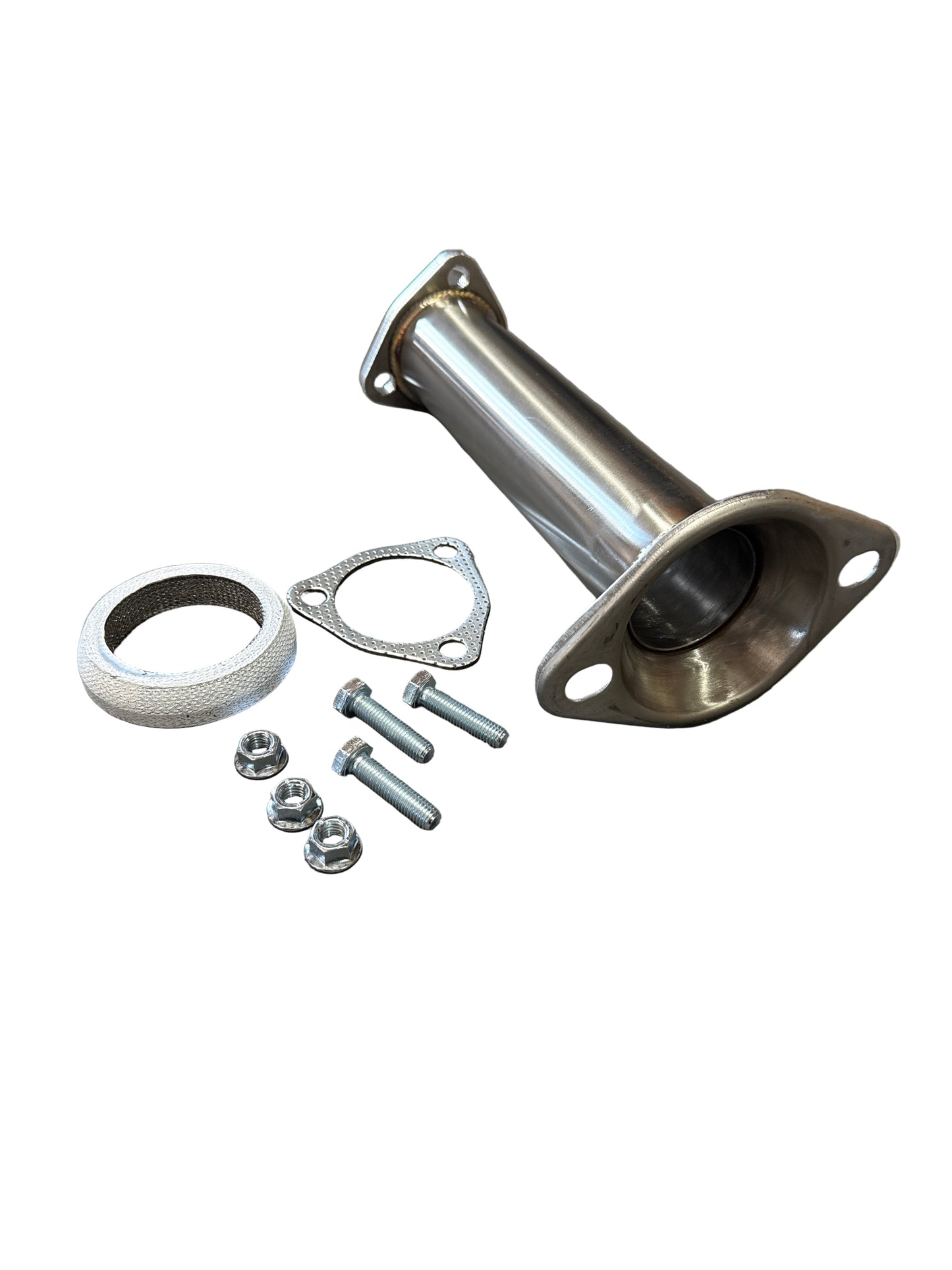 Speedzone Performance LLC SPDZ1 2.5-inch straight flow test pipe for 96-00 Honda Civic EK9 downpipe, metal construction with smooth finish.