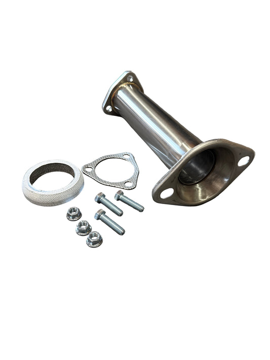 Speedzone Performance LLC SPDZ1 2.5-inch straight flow test pipe for 96-00 Honda Civic EK9 downpipe, metal construction with smooth finish.