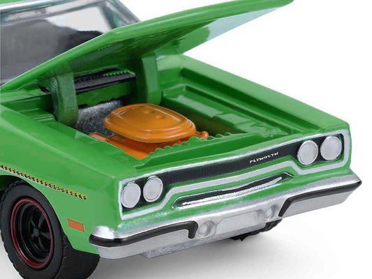 1970 Plymouth Road Runner Green with Black Hood Stripe "GreenLight Muscle" Series 30 1/64 Diecast Model Car by Greenlight