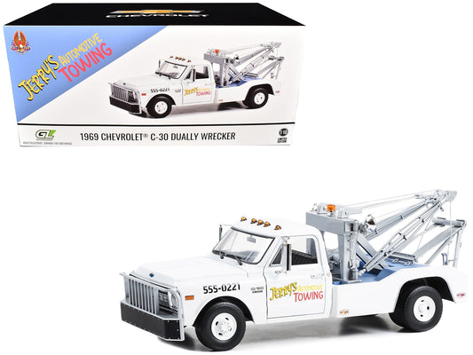 1969 Chevrolet C-30 Dually Wrecker Jerry's Towing "Fall Guy Stuntman Association" "The Fall Guy" (1981-1986) TV Series 1/18 Diecast Model Car by Greenlight