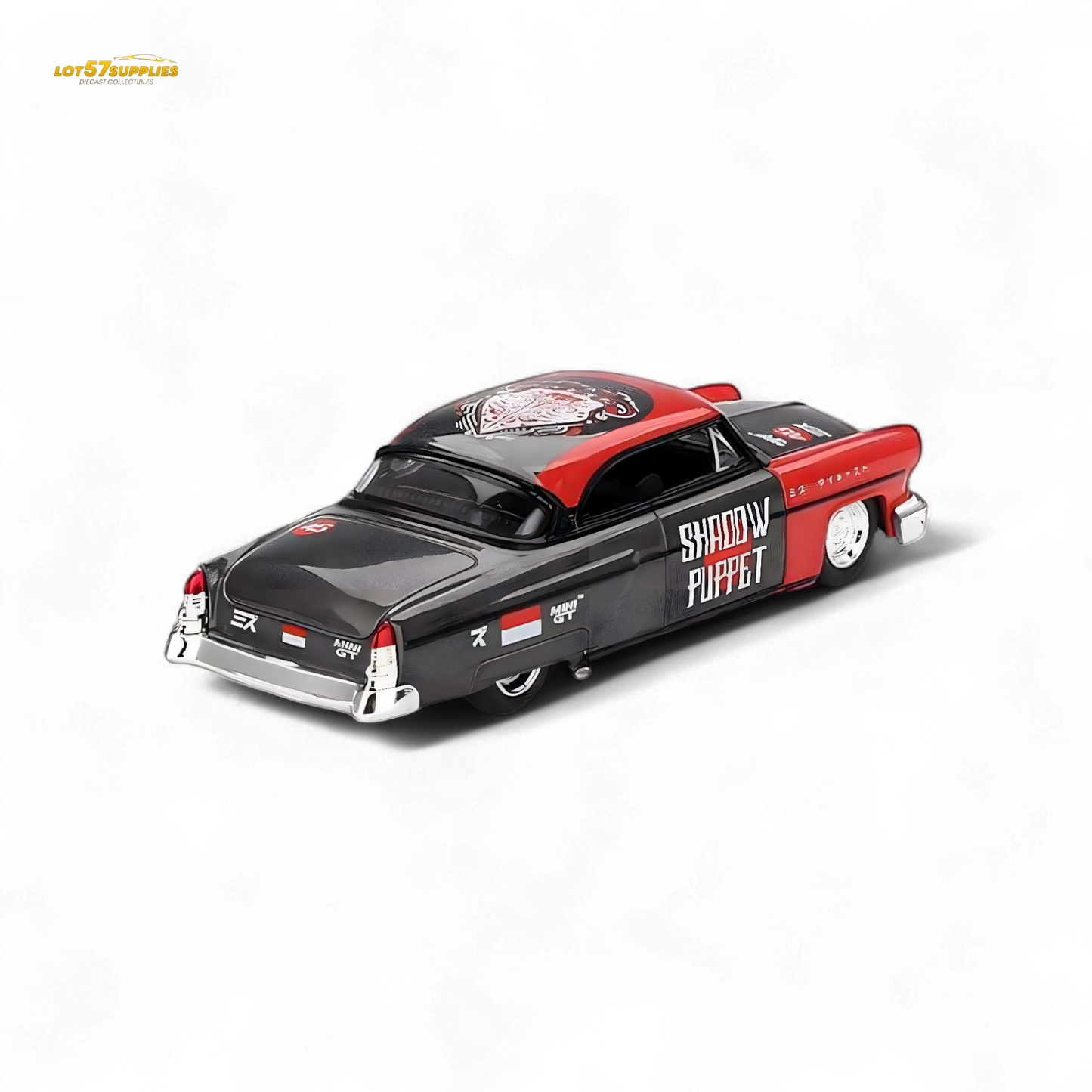 Mini-GT 1954 Lincoln Capri Hot Rod Shadow Puppet 1:64 - Evergreen Kings