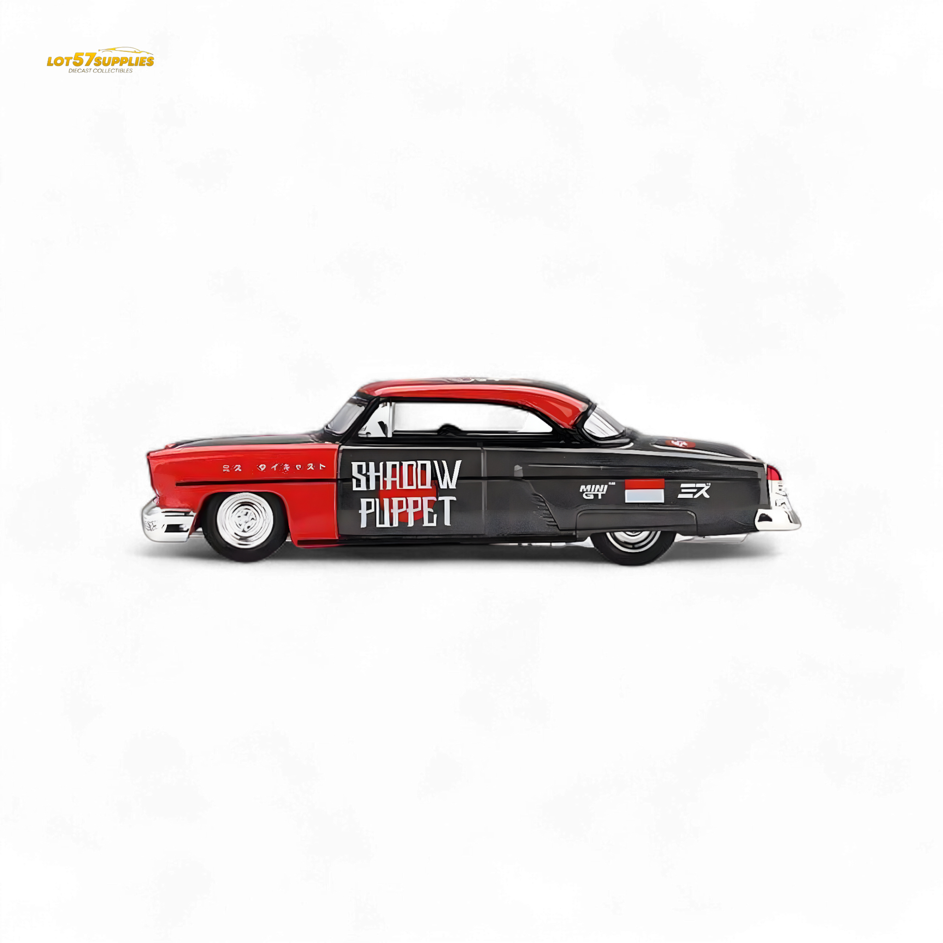 Mini-GT 1954 Lincoln Capri Hot Rod Shadow Puppet 1:64 - Evergreen Kings