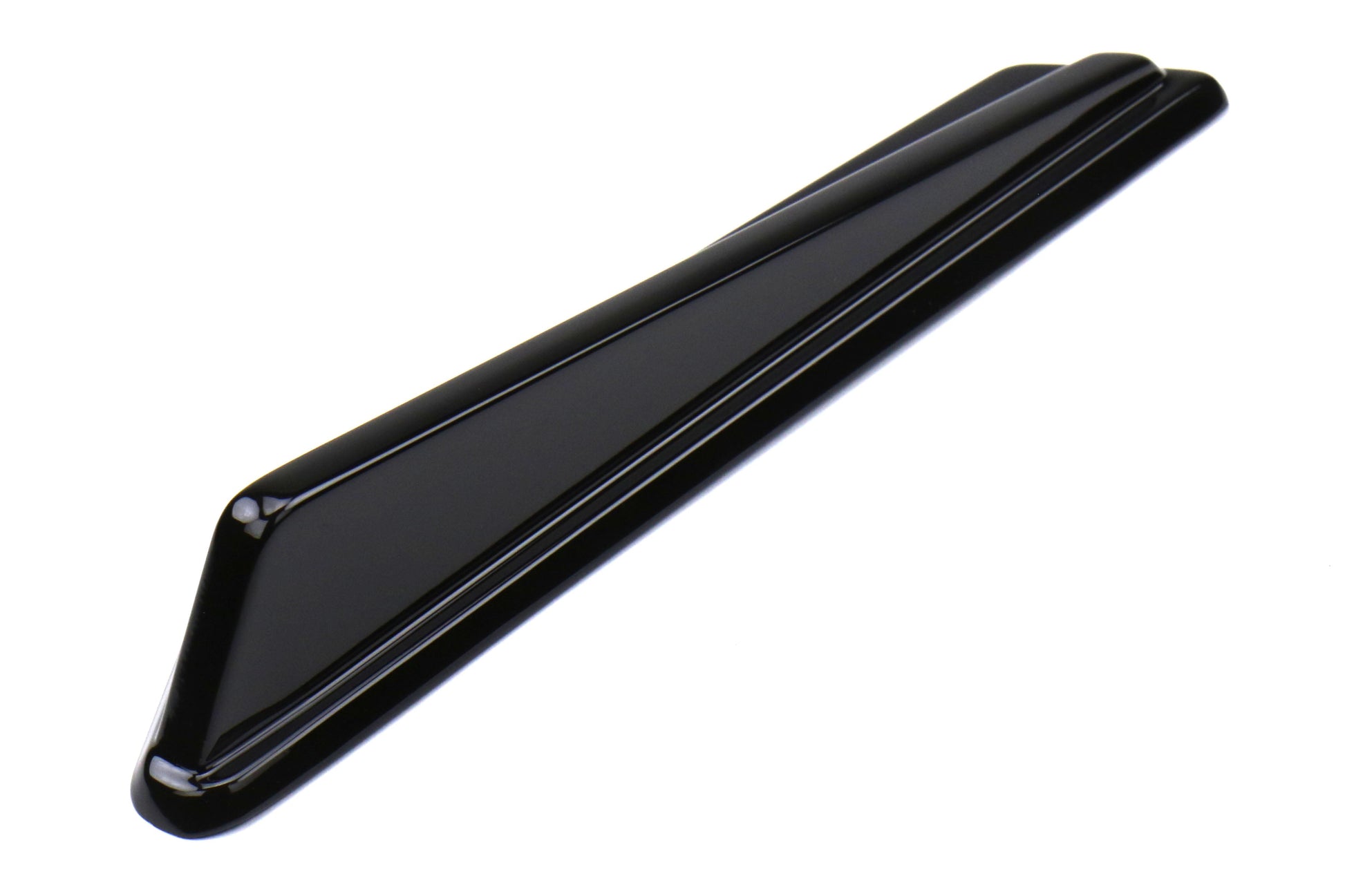 OLM Gloss Black JDM Style Canards for 2015-2021 Subaru WRX/STI, aerodynamic aero parts installed on vehicle's front sides