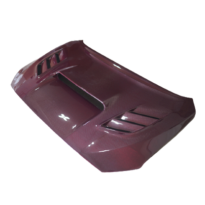 JDMuscle [15-21 WRX/STI] Carbon Fiber Hood V2 w/ Heat Extract - Evergreen Kings