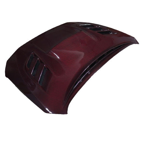 JDMuscle [15-21 WRX/STI] Carbon Fiber Hood V2 w/ Heat Extract - Evergreen Kings